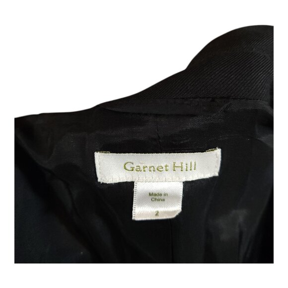 Garnet Hill Black Wool Blend Single-breasted 2-Button Blazer Career Women's 2 - Picture 5 of 5